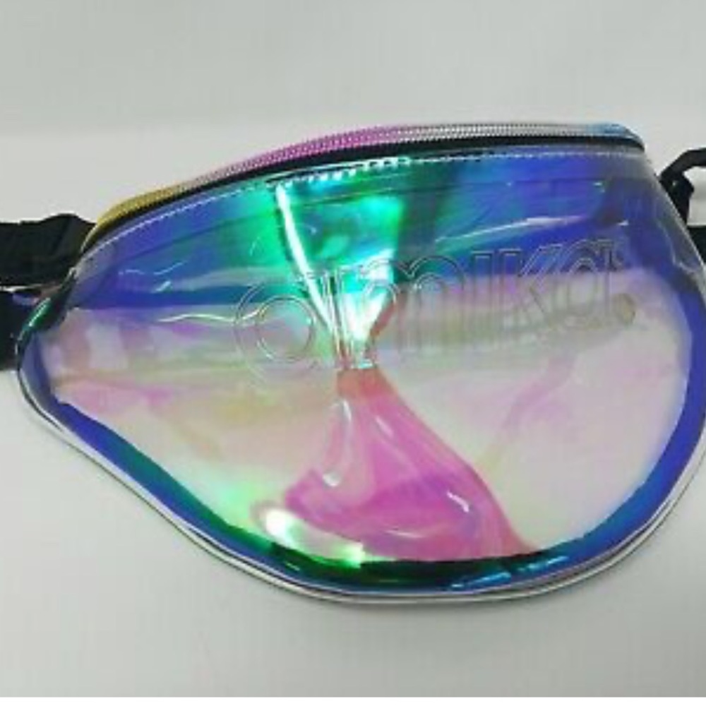AMIKA FAN Clear Holographic Fanny Pack with Logo and Zipper Pouch